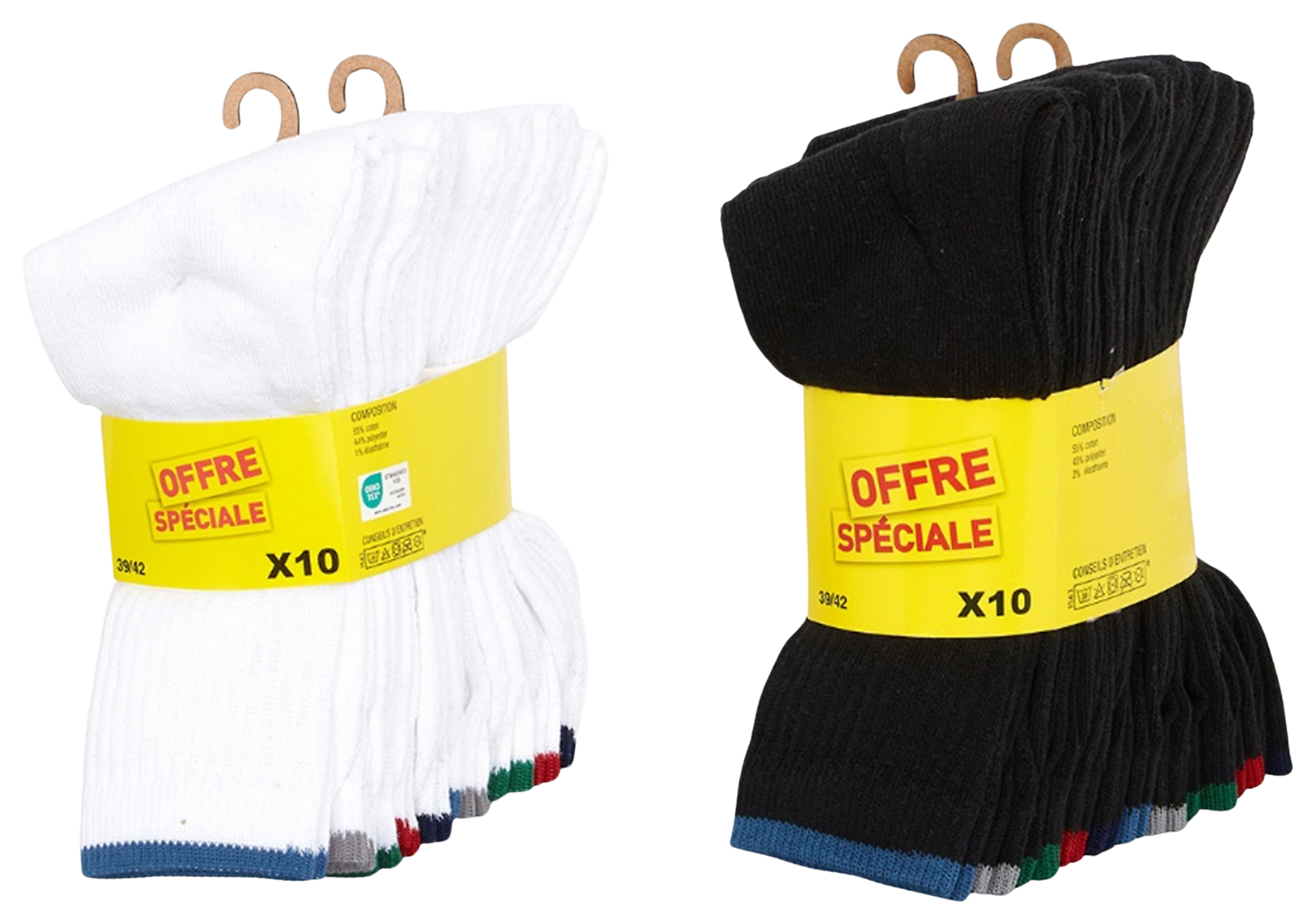 LOT DE 10 PAIRES DE MI-CHAUSSETTES SPORT HOMME