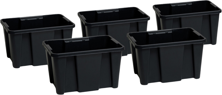 LOT DE 5 BACS DE RANGEMENT 30L