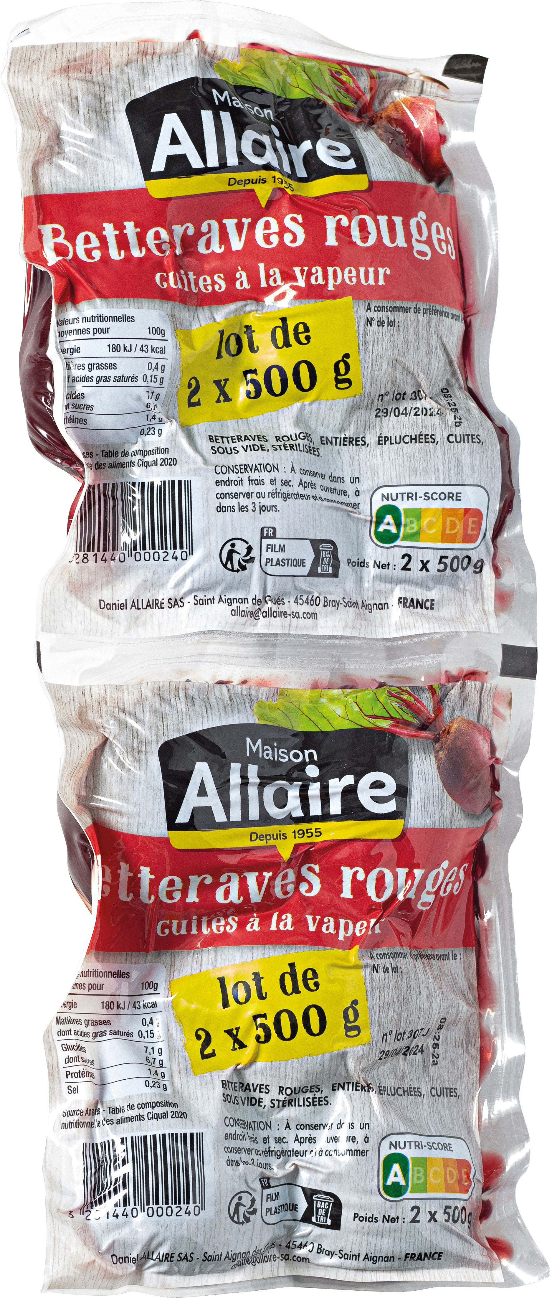BETTERAVE CUITE RONDE SOUS VIDE ALLAIRE