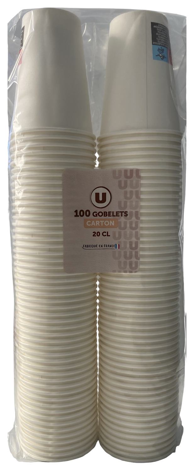 100 GOBELETS Blancs