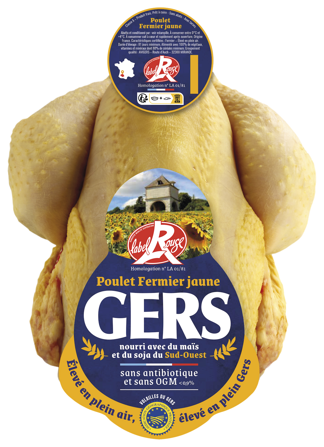 POULET ENTIER LABEL ROUGE FERMIER ST SEVER