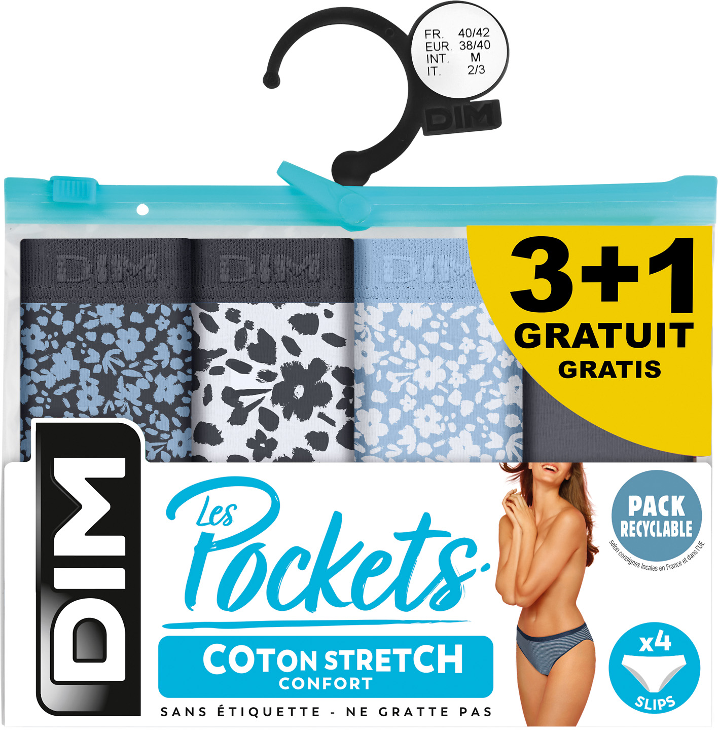 LOT DE 3 SLIPS OU BOXERS FEMME  +1 GRATUIT 