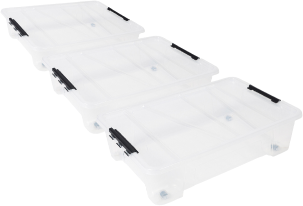 LOT DE 3 BOITES DE RANGEMENT 25L