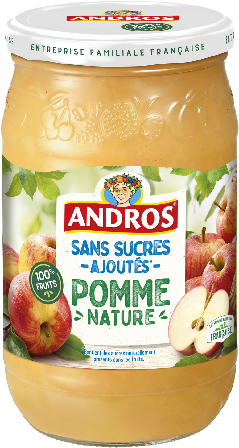 DESSERT FRUITIER POMME NATURE SANS SUCRES AJOUTES ANDROS