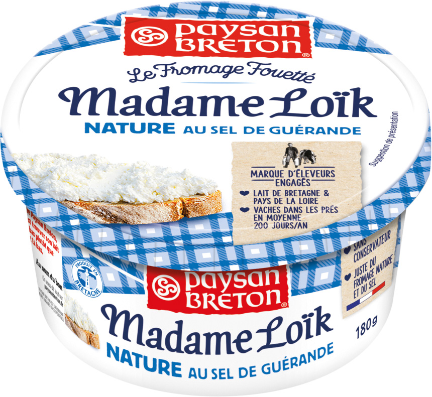FROMAGE FOUETTE PASTEURISE NATURE MADAME LOIK PAYSAN BRETON