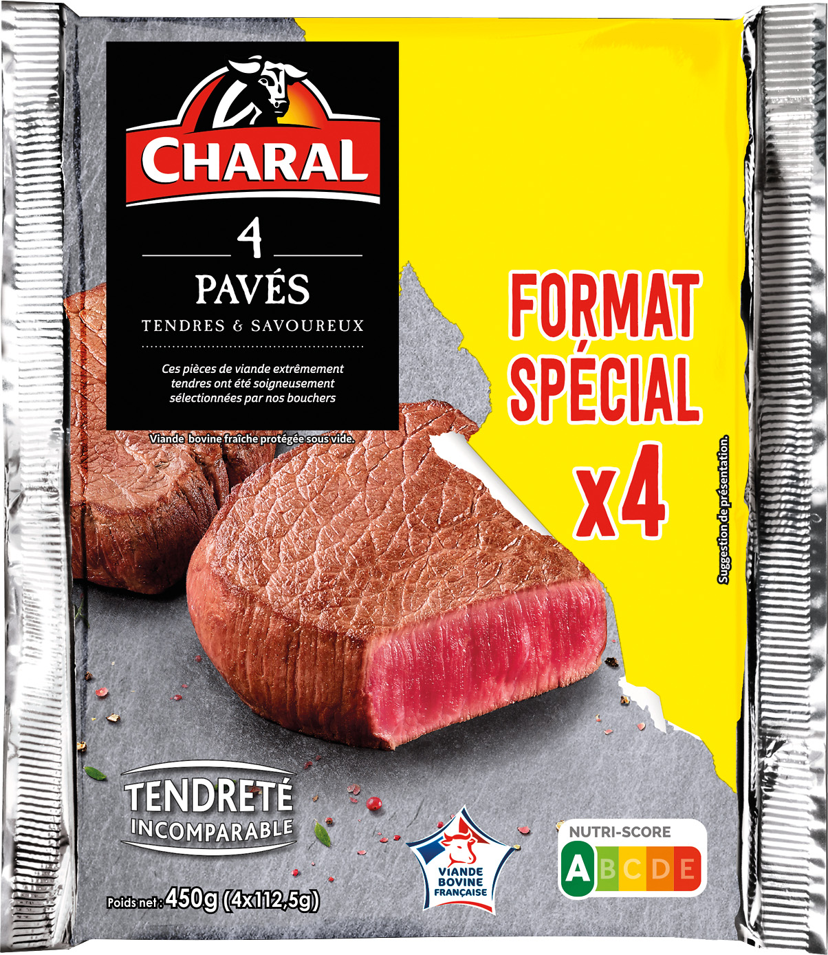 PAVE OU FAUX FILET OU FAÇON TOURNEDOS DE BOEUF CHARAL