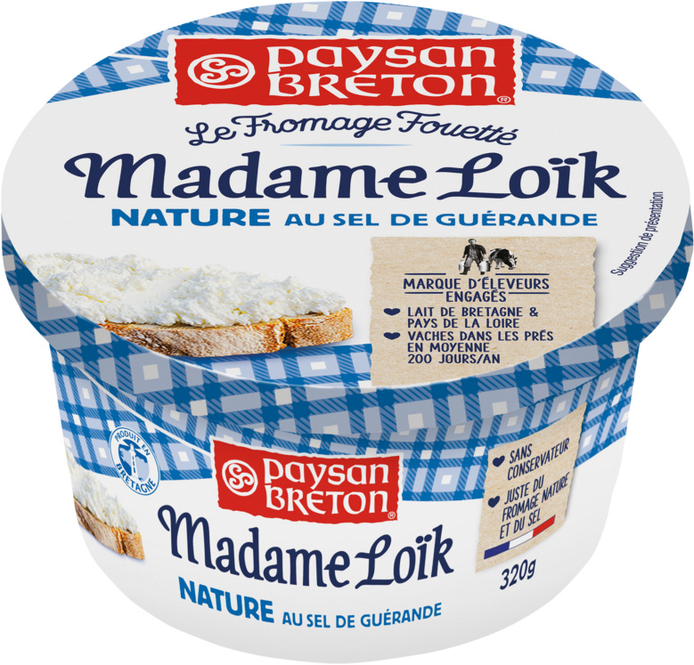 FROMAGE FOUETTE PASTEURISE NATURE MADAME LOIK PAYSAN BRETON