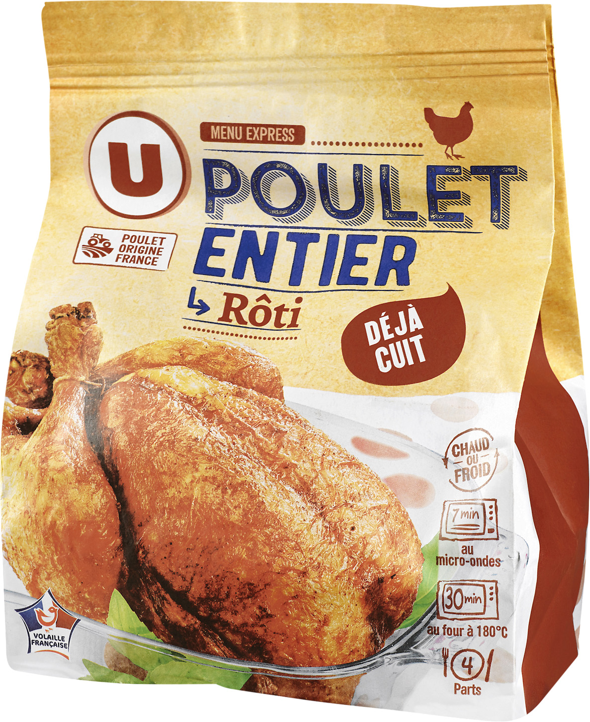POULET ENTIER CUIT RÔTI U