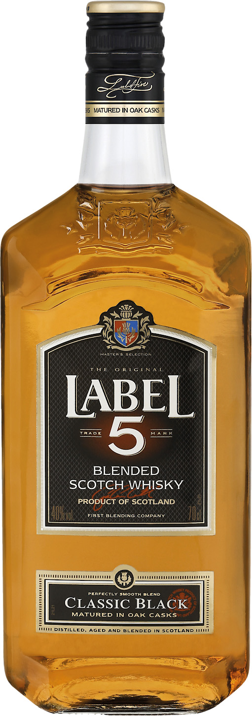 BLENDED SCOTCH WHISKY LABEL 5 40°