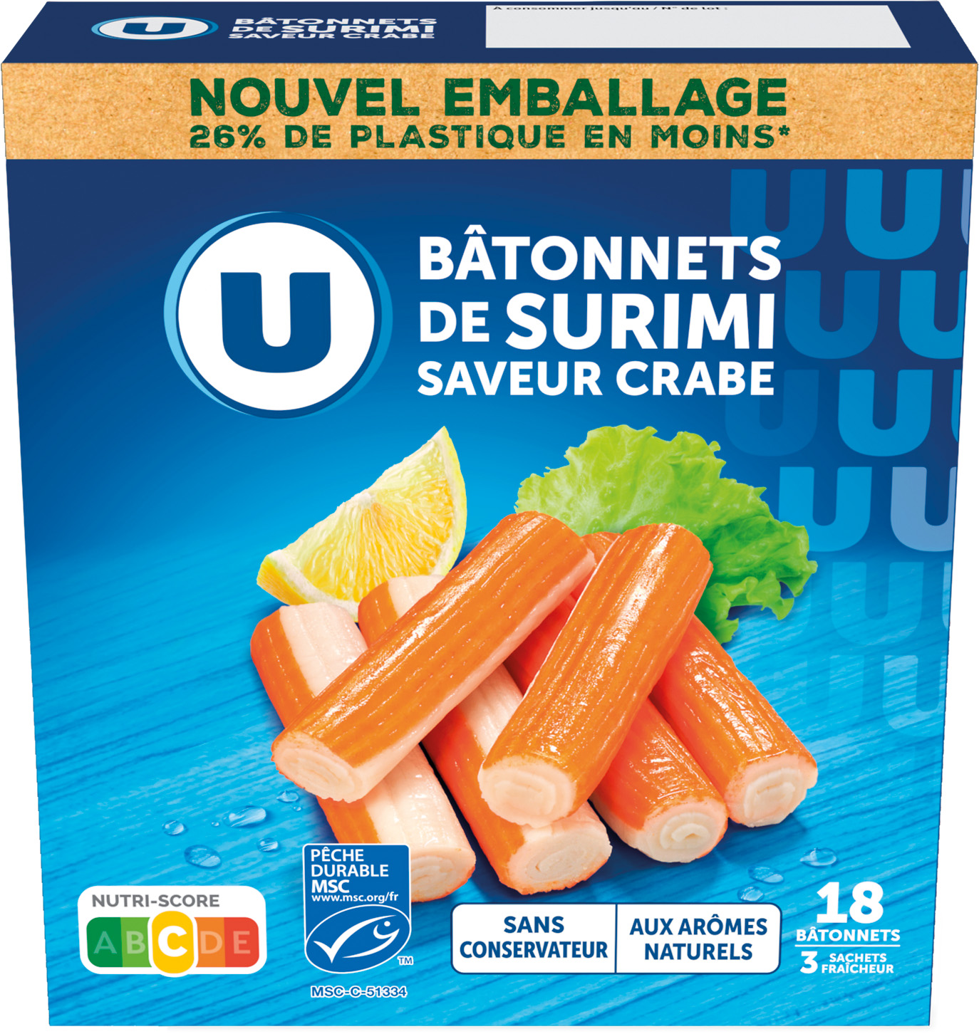 BATONNETS A BASE DE CHAIR DE POISSONS SAVEUR CRABE U