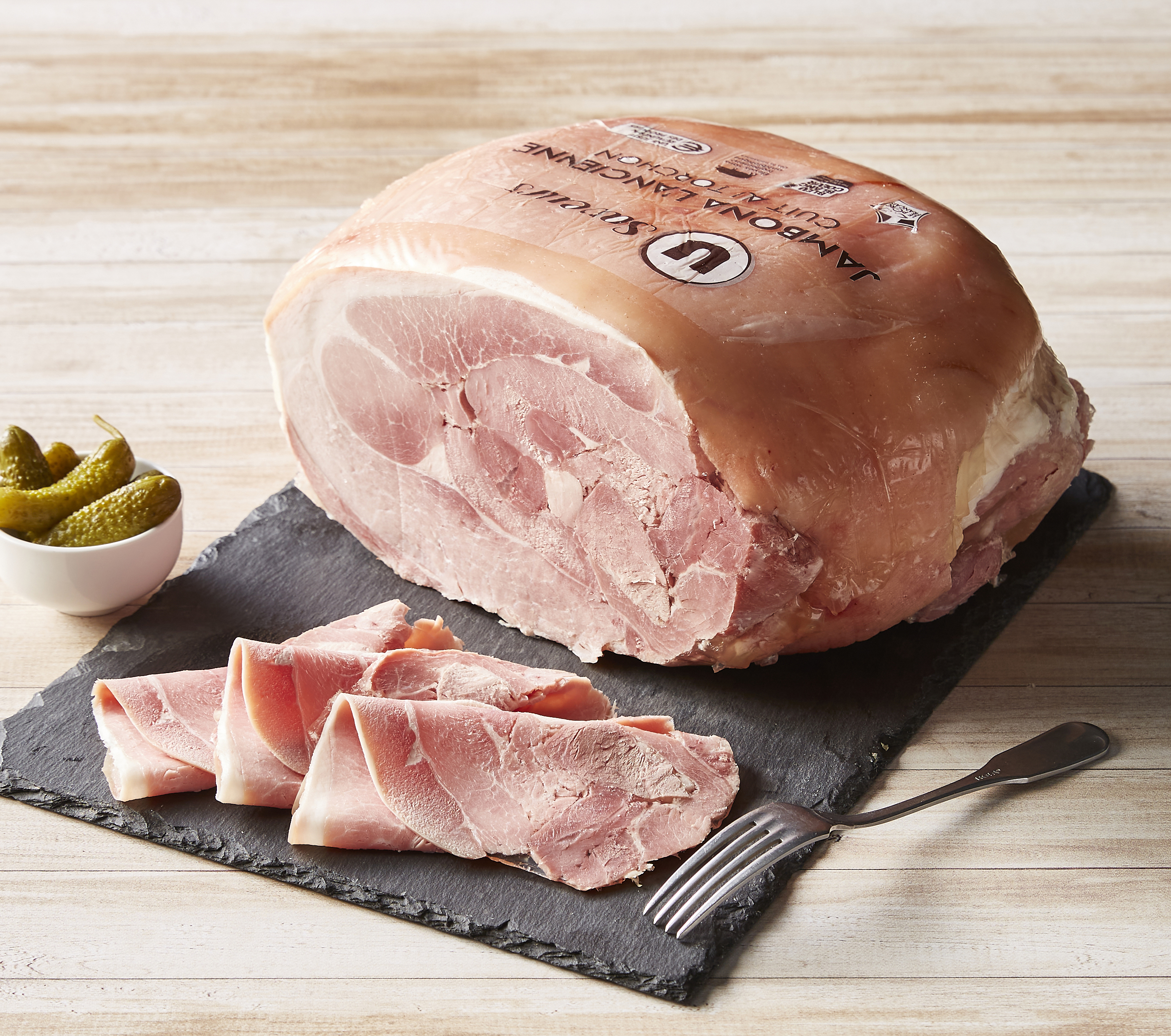 JAMBON CUIT SUPÉRIEUR À L'ANCIENNE AVEC COUENNE AU TORCHON U SAVEURS