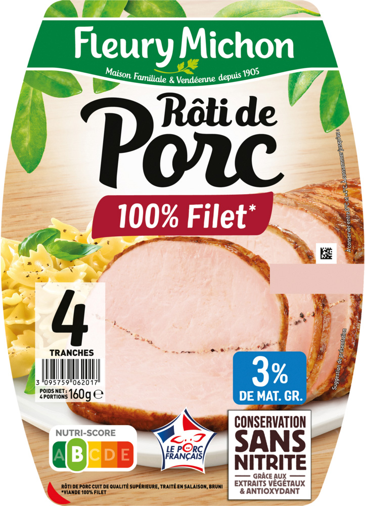 ROTI DE PORC CONSERVATION SANS NITRITE FLEURY MICHON