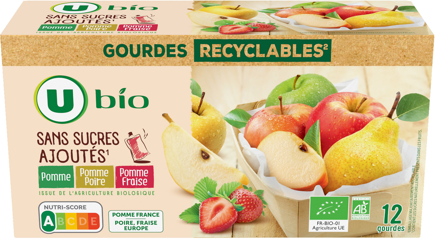 COMPOTES SANS SUCRES AJOUTES U BIO