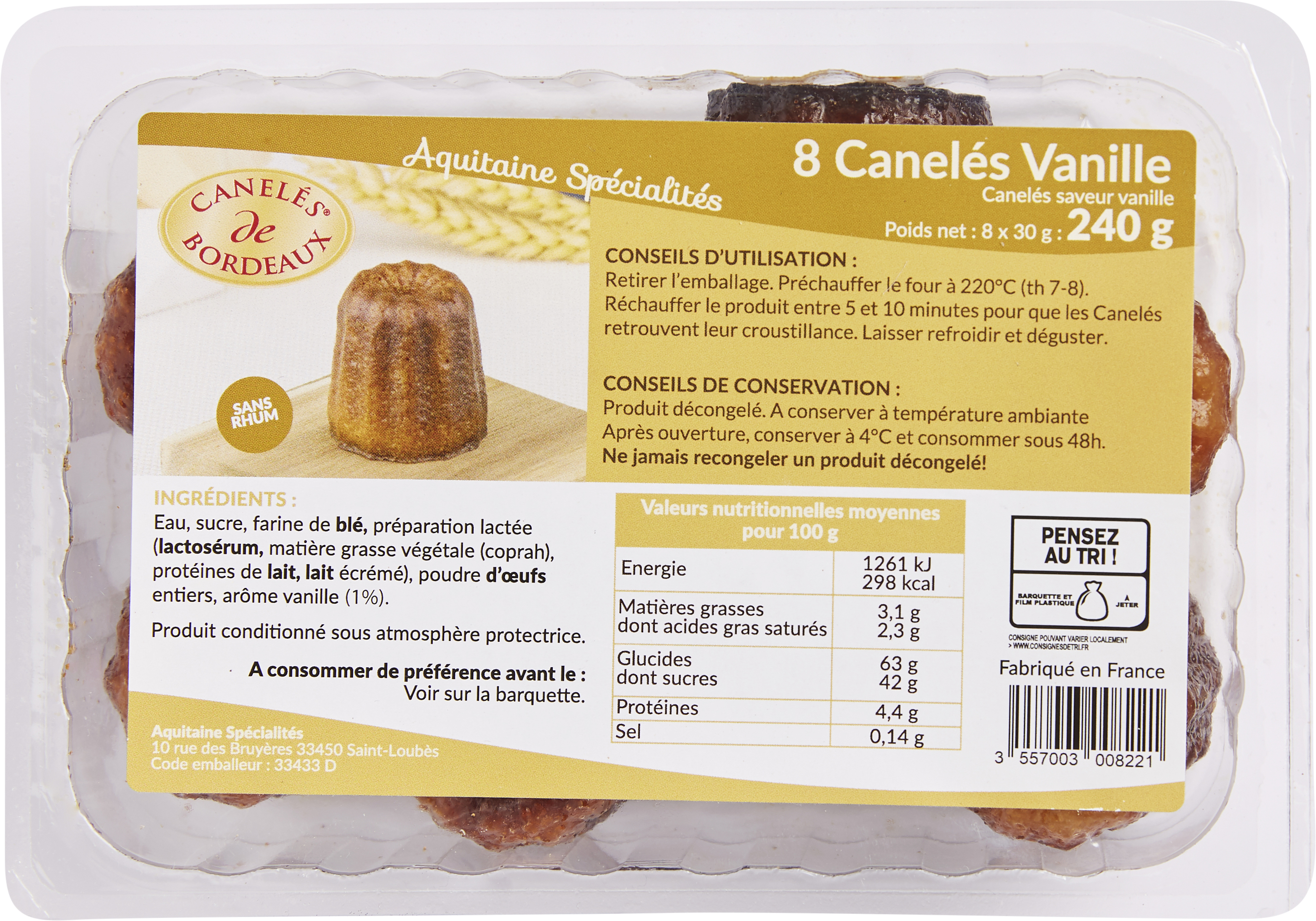 8 CANELES DE BORDEAUX