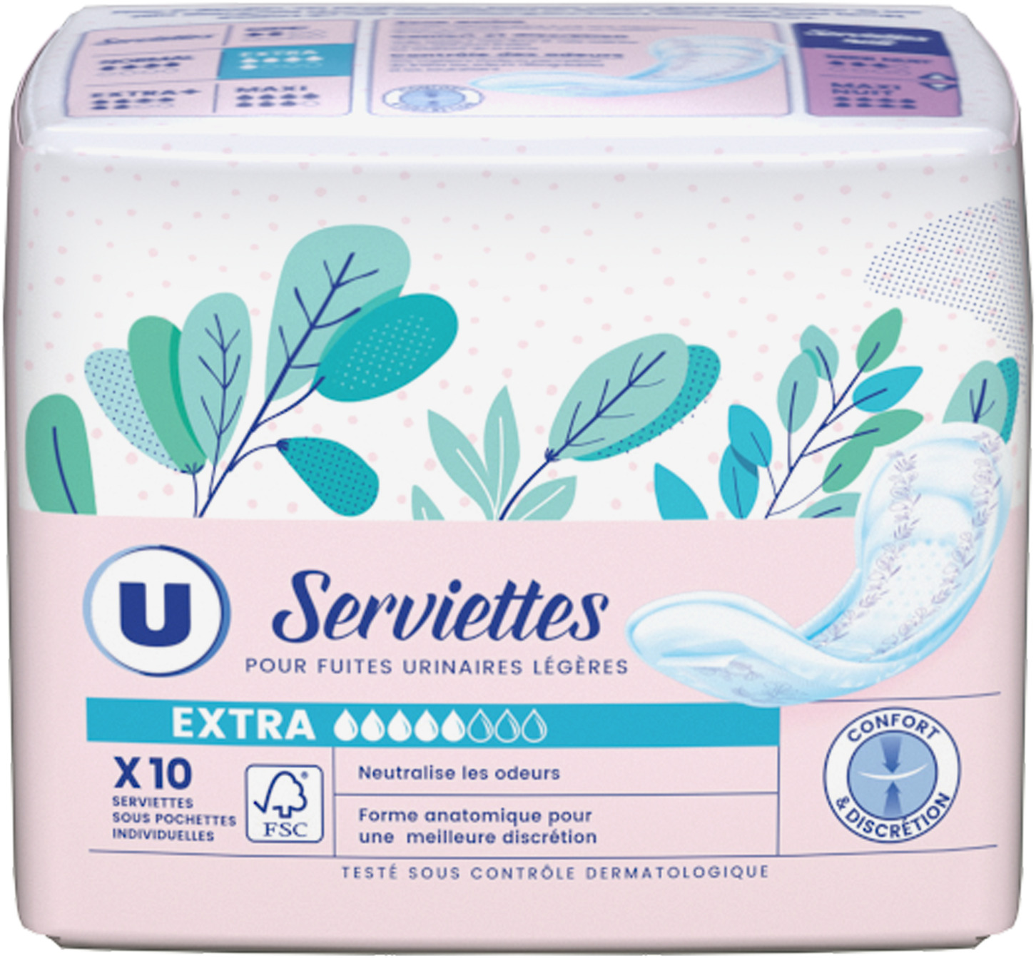 SERVIETTES POUR FUITES URINAIRES U