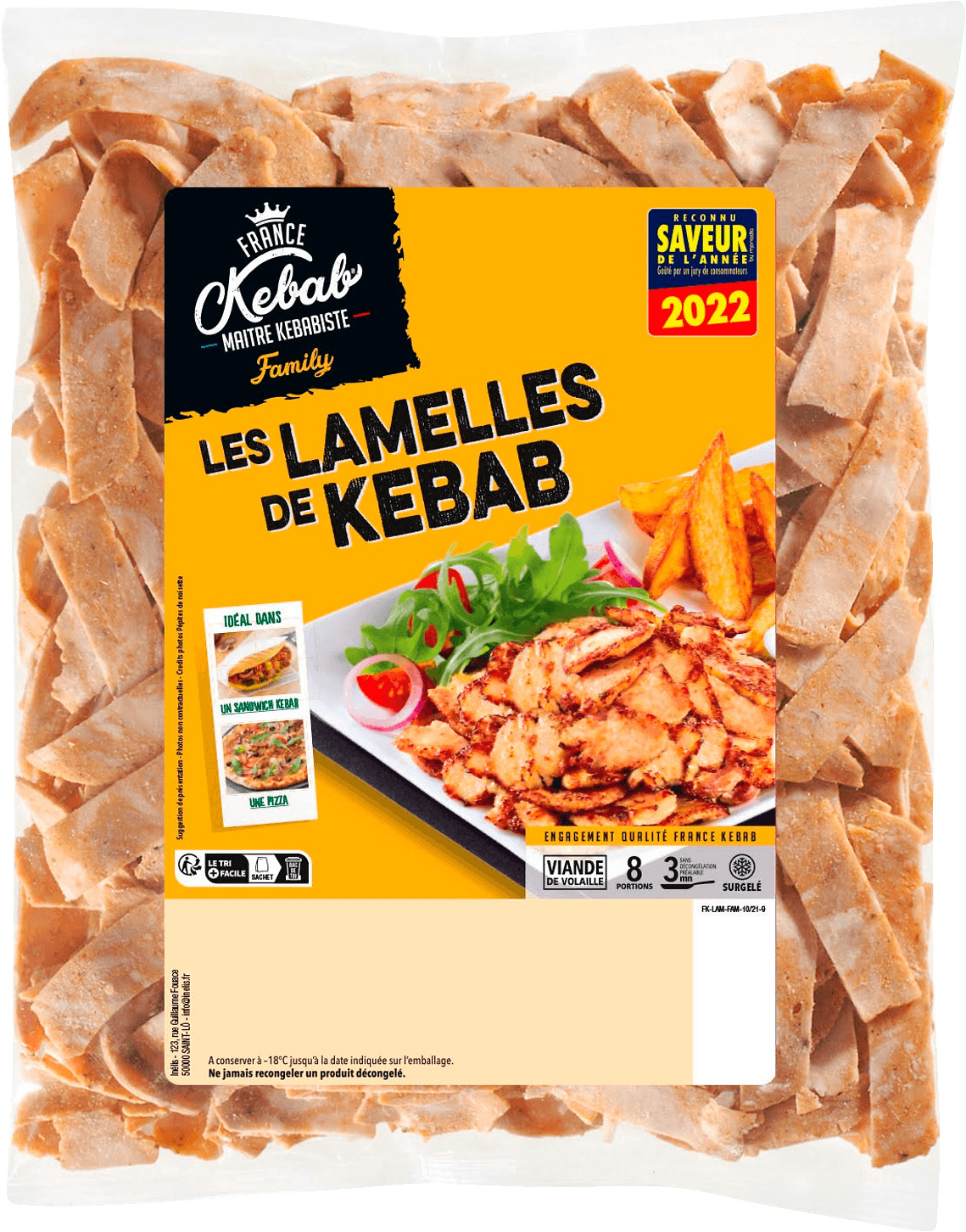 LES LAMELLES DE KEBAB POULET ET DINDE FRANCE KEBAB