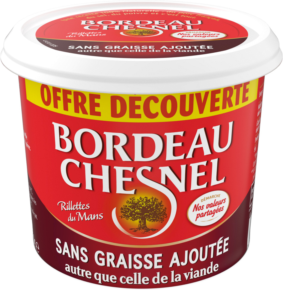 RILLETTES PUR PORC SANS GRAISSE AJOUTEE OFFRE DECOUVERTE BORDEAU CHESNEL