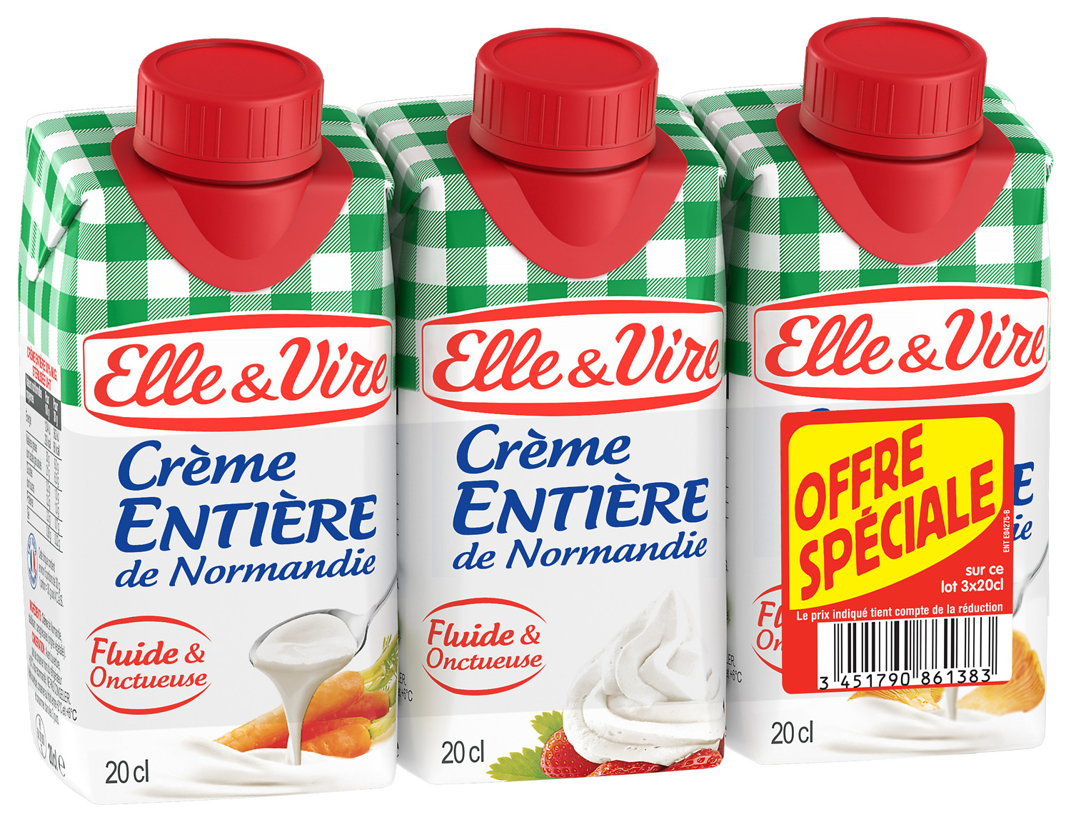 CREME ENTIERE UHT DE NORMANDIE 30% MG ELLE & VIRE